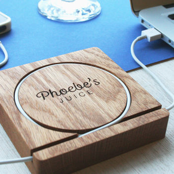 Personalised Chunky Solid Oak Desk Tidy Coaster, 4 of 7