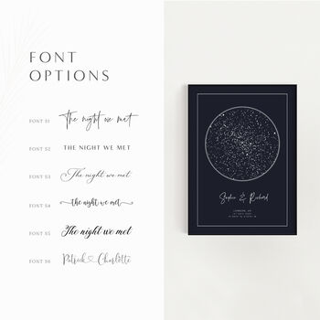 Girlfriend Personalised Gift, Custom Star Map Print, Valentines Day Couple Gift The Night We Met, 2 of 12