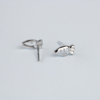 Sterling Silver Carrot Stud Earrings, 4 of 5