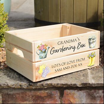 Personalised Flower Garden Gift Treat Hamper Crate, 2 of 3