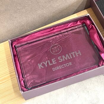Personalised Glass Block Award / Paperweight, 5 of 5