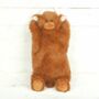 Highland Brown Coo Cuddle Hot Water Bottle, Boxed, thumbnail 1 of 4