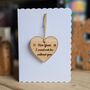 5th Wedding Anniversary Wooden Hanging Heart Card, thumbnail 1 of 2