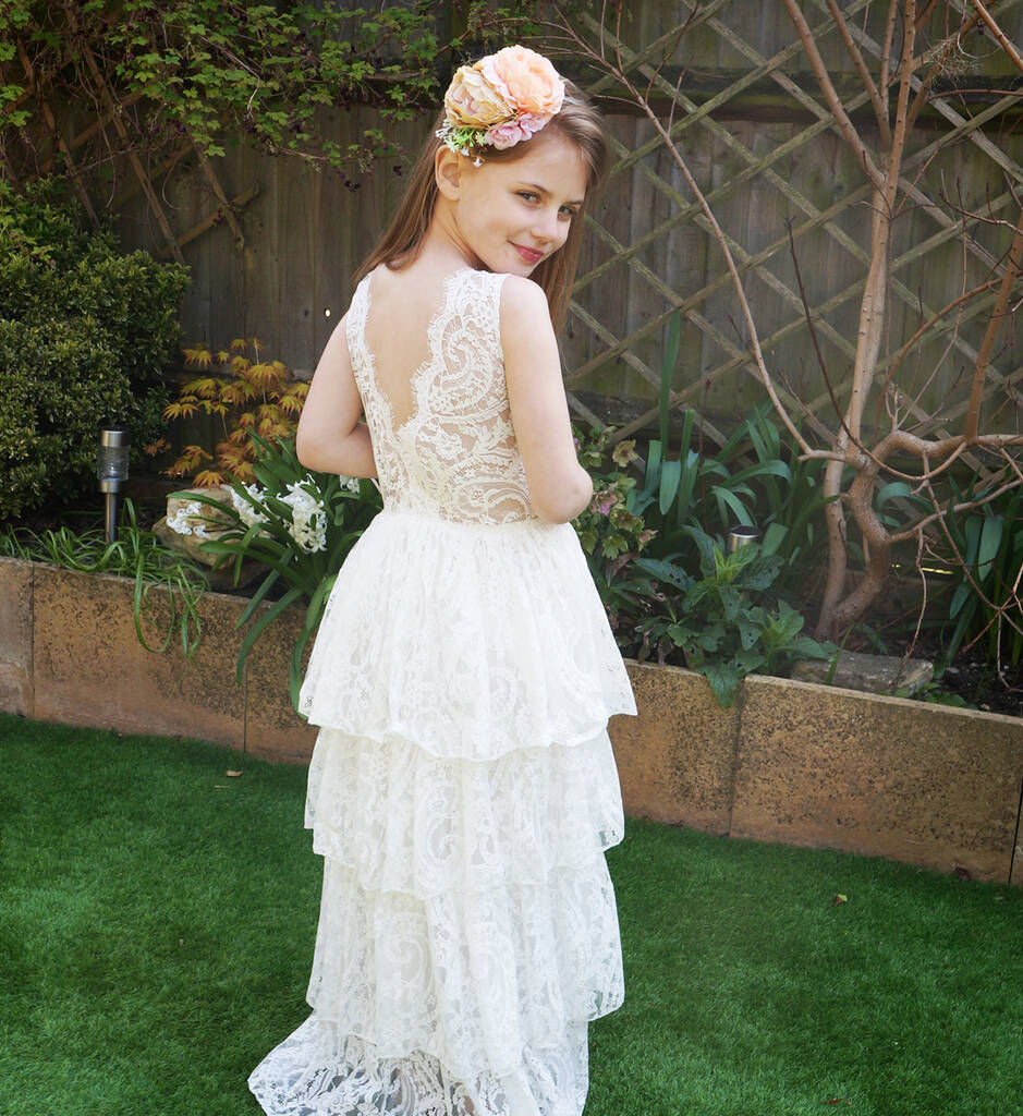 Aphrodite ~ Ivory Lace Dress ~ Flower Girl|Party Dress, 1 of 6