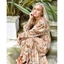 'Danica' Cream, Terracotta And Gold Floral Print Maxi Dress, thumbnail 3 of 12