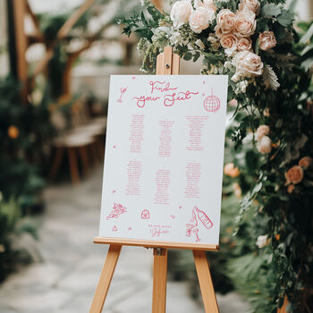 Personalised Hand Illustrated Seating Chart, Digital Or Physical Product, 3 of 4