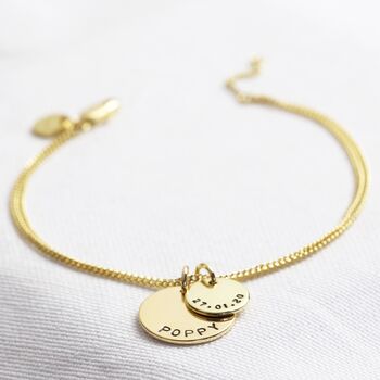 Personalised Double Disc Charm Bracelet, 7 of 10