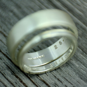 9ct White Gold Personalised Wedding Ring, 5mm Wide, 4 of 4