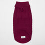 Burgundy Organic Cotton Cable Knit Dog Jumper, thumbnail 3 of 5