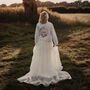 White Jean Jacket Bridal Cover Up 'Electric Love', thumbnail 4 of 10