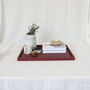 Handmade Dark Red Wooden Serving Tray, Lacquered Ottoman Cover Tray, thumbnail 1 of 11