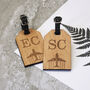 Pair Of Wooden Initial Luggage Tags, thumbnail 1 of 3