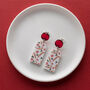 Sterling Silver Festive Christmas Candy Cane Earrings, thumbnail 2 of 3