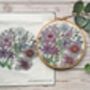 'Birdsong' Floral Linen Panel Embroidery Pattern Design, thumbnail 9 of 10