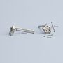 Sterling Silver Tiny Crystal Detail Star Earrings, thumbnail 5 of 6