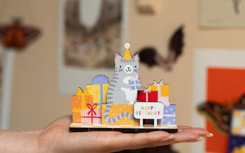 Personalised Cat Birthday Pop Out Card, 2 of 5