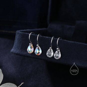Faceted Glass Crystal Drop Hook Earrings, 6 of 12