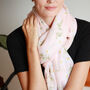 White Daisy Blossom Soft Pink Scarf, thumbnail 4 of 7