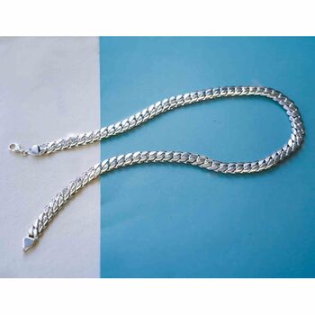 Solid Sterling Silver Mens Curb Chain Necklace, 5 of 8