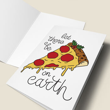 'Let There Be Pizza On Earth' Funny Christmas Card, 5 of 5