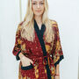Maroon Kimono Robe, thumbnail 1 of 6