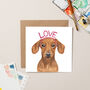 Dachshund Love Valentine's Card, thumbnail 1 of 2