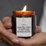 Smells Like A M'fin Promotion, Funny New Job Promotion Candle Gift + Matches, thumbnail 1 of 11