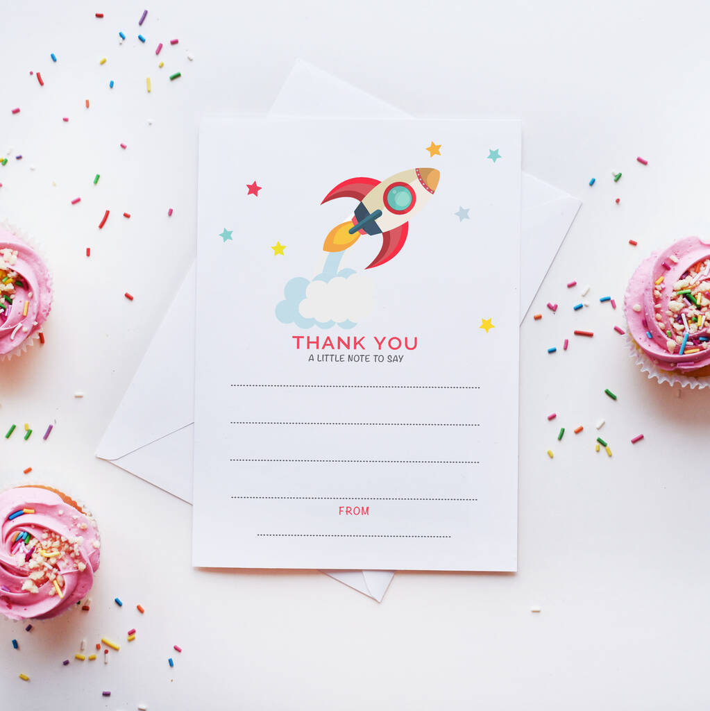 Party Rocket Thank You Notecards By Gorgeous Creations