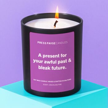 'A Present For Your Awful Past And Bleak Future' Candle, 2 of 5
