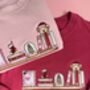 Bookish Christmas Bookshelf Embroidered Sweatshirt, thumbnail 1 of 5