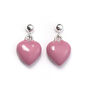 Sterling Silver Pink Heart Earrings, thumbnail 1 of 4