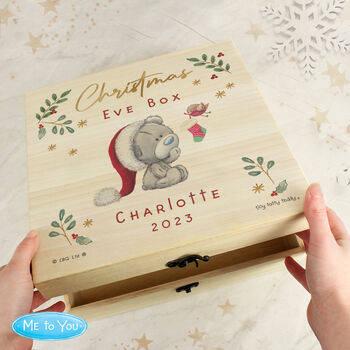 Personalised Tiny Tatty Teddy Large Wooden Christmas Eve Box – Festive Keepsake, 3 of 4