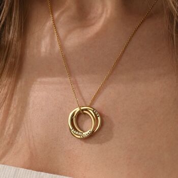 Personalised 9ct Gold Russian Ring Necklace, 2 of 6