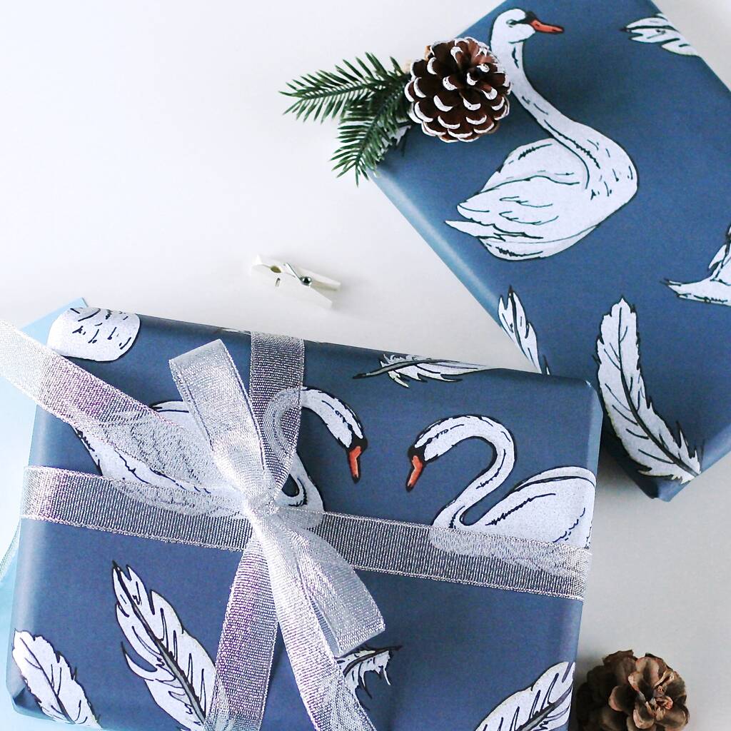 Swan Christmas Wrapping Paper, 1 of 5