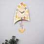 Bright Flowers And Brown Bird Wall Clock, thumbnail 1 of 7