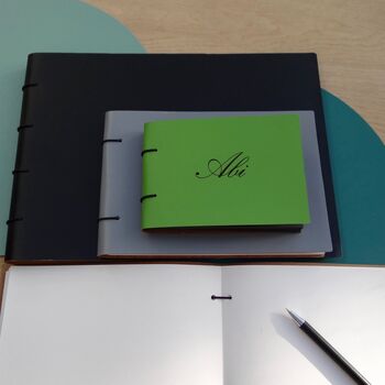 Personalised Refillable Leather Sketch Book, 7 of 10