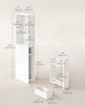 Tall Bathroom Cabinet Modern Style Storage Unit, 2 of 5