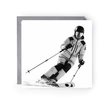 Skiing – Hand Drawn Winter Sport Greeting Card Illustration, 2 of 6