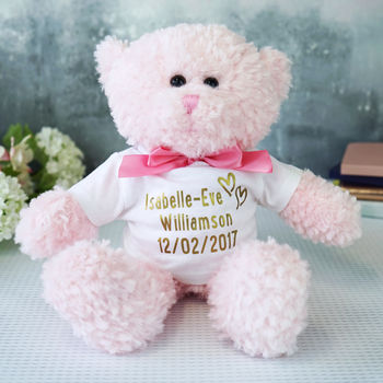 teddy bear with baby name