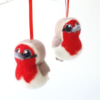 Needle Felted Robin Christmas Decoration, 8 of 8