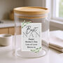 Botanical Personalised Glass Jar Bamboo Lid, thumbnail 1 of 6
