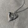 Silver Swirly Heart Drop Earrings, thumbnail 5 of 5