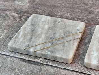 Set Of Two Square Stone Coasters, 4 of 4