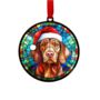 Vizsla In Santa Hat Suncatcher Decoration, thumbnail 5 of 6