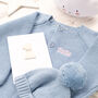 Baby Boys Blue Bubble Knitted Baby Cardigan, thumbnail 6 of 11