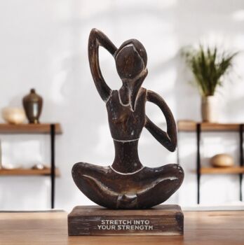 Yoga Lover Gift Wooden Statue, 5 of 8