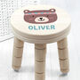 Personalised Cute Bear Kids Wooden Stool, thumbnail 1 of 6