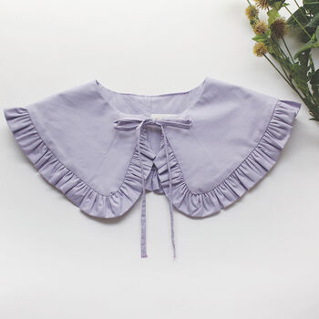 Pastel Purple Cotton Detachable Collar With Frill, 2 of 6