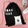 Personalised Bear Organic Cotton School Bag, thumbnail 2 of 3