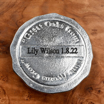 From Little Acorns' Pewter Christening Box Personalised, 3 of 9
